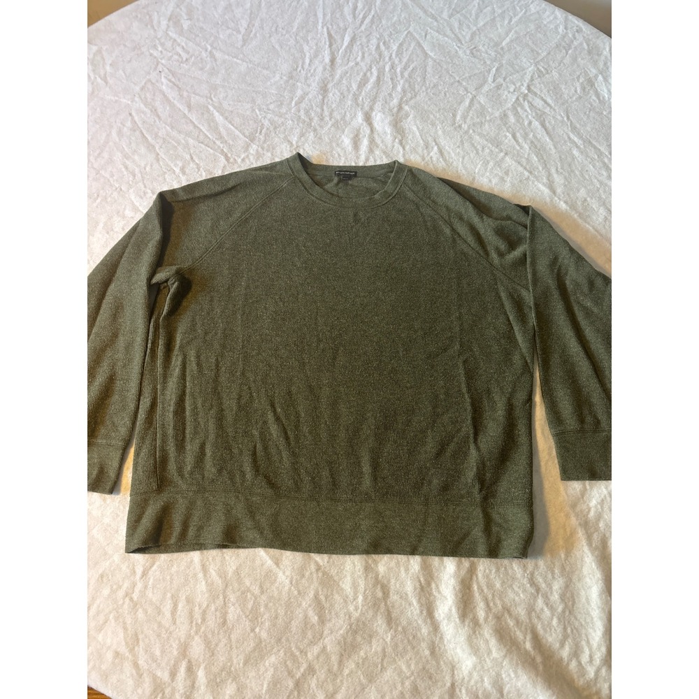 Banana Republic Sweatshirt Mens XL Green  Waffle Knit Raglan Pullover
